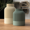 Japandi Harmony Ribbed Vase