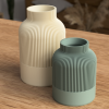 Japandi Harmony Ribbed Vase