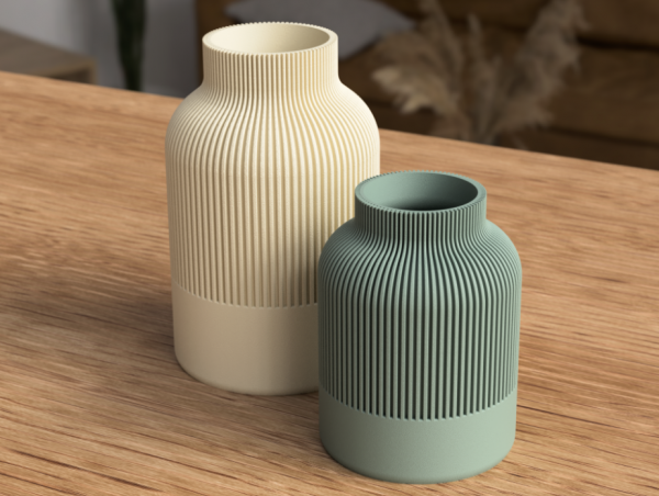 Japandi Harmony Ribbed Vase