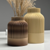 Japandi Harmony Ribbed Vase
